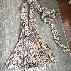 Animal print halter dress